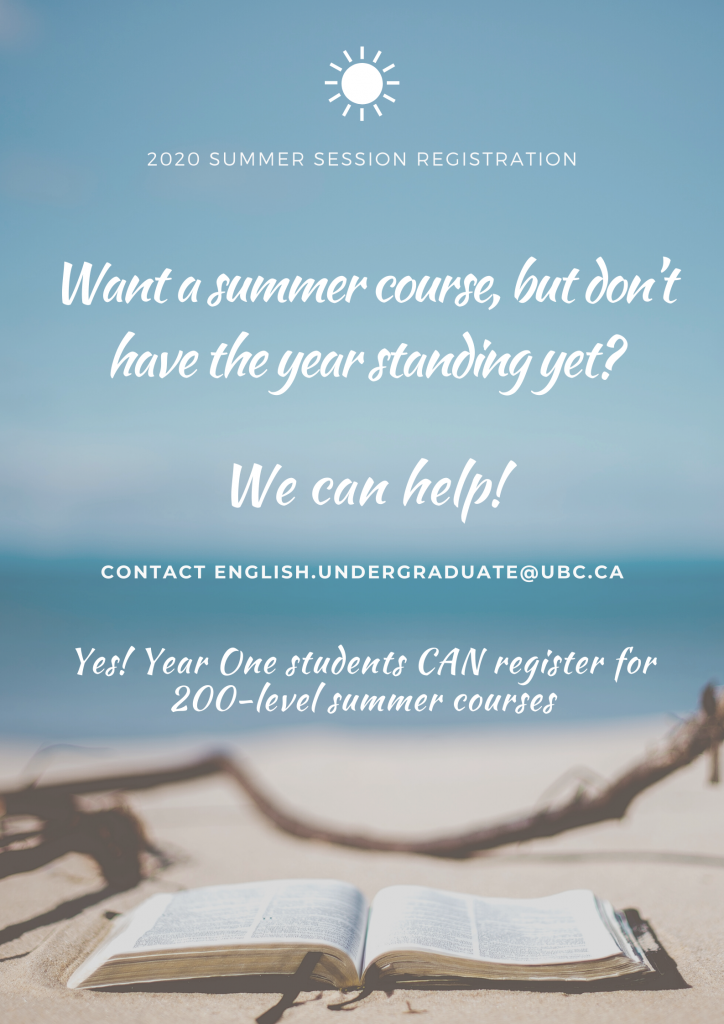 200level Summer Registration Department of English Language and