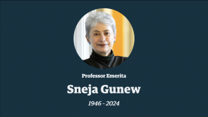 Professor Emerita Sneja Gunew, 1946-2024